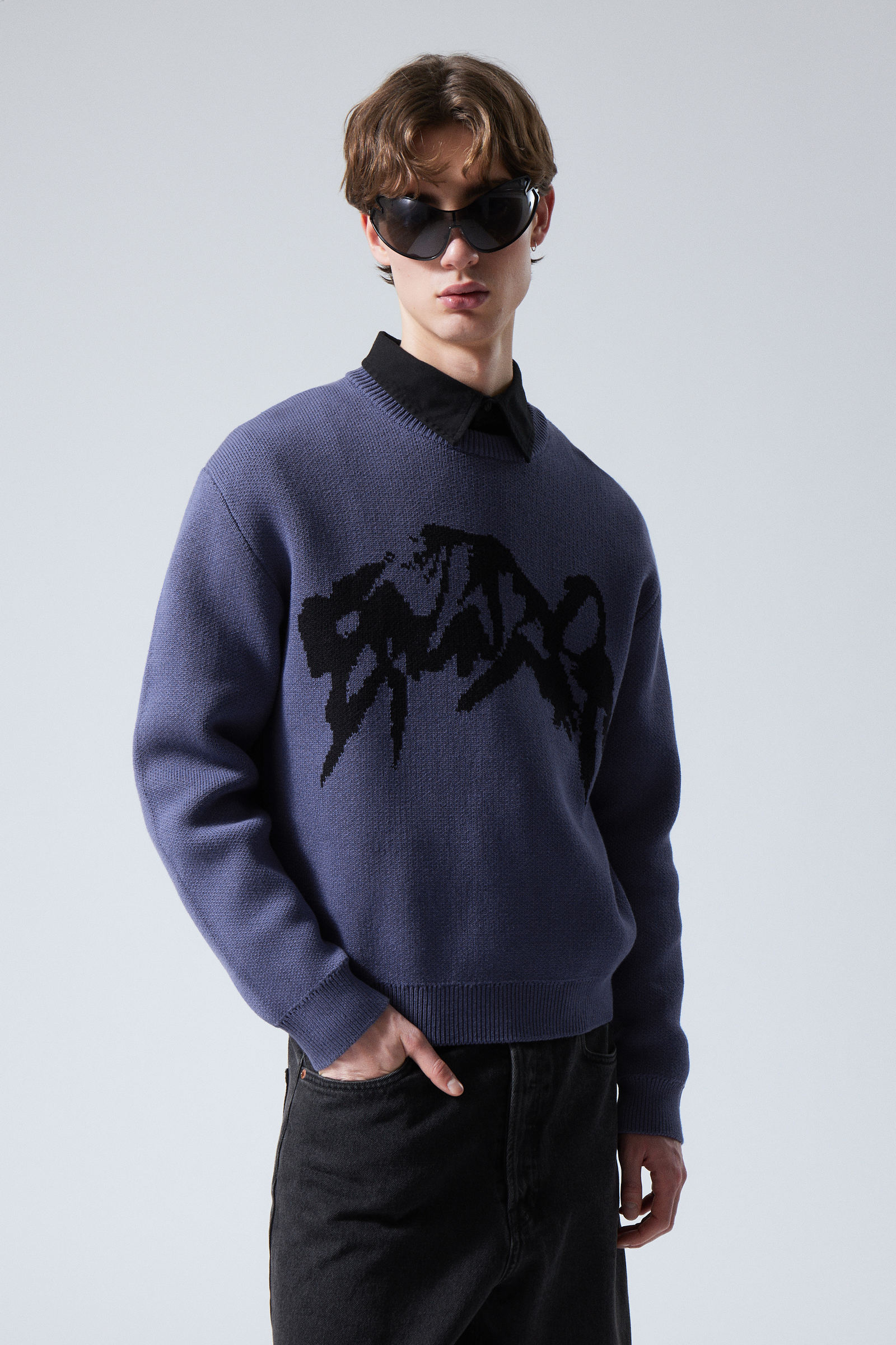 #4D546F - Fabian Graphic Sweater - 1