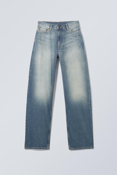 rail mid rise loose wide leg jeans - Jackpot Blue - Medium Blue ...