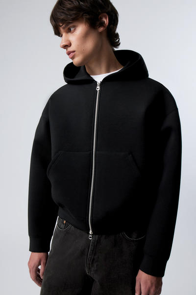 simon scuba zip hoodie - Black | Weekday GB