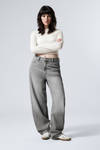 Misty Grey - Light Grey - Rail Mid Rise Loose Wide Leg Jeans - 0