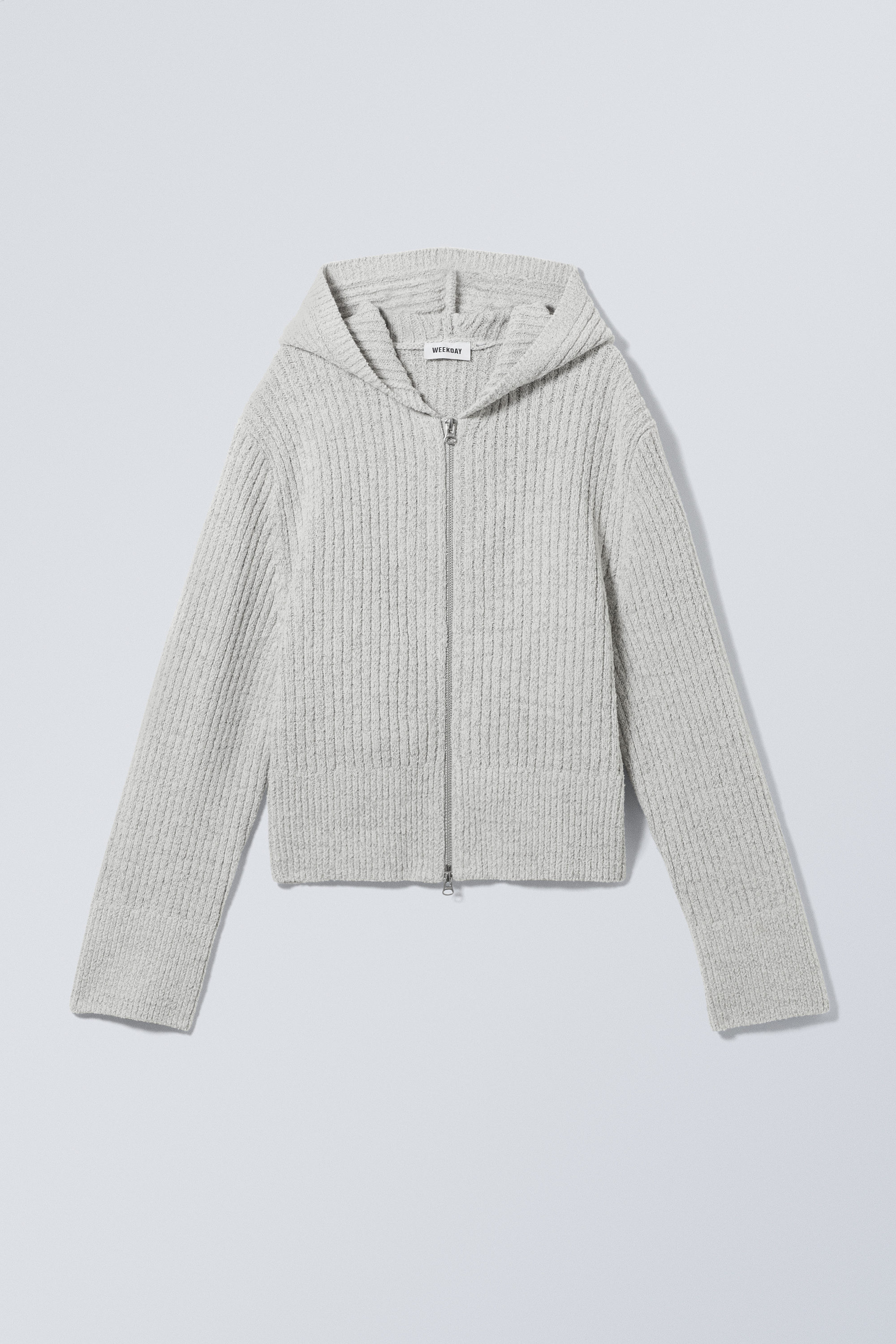 ofelia rib knit zip hoodie Off white Weekday EU