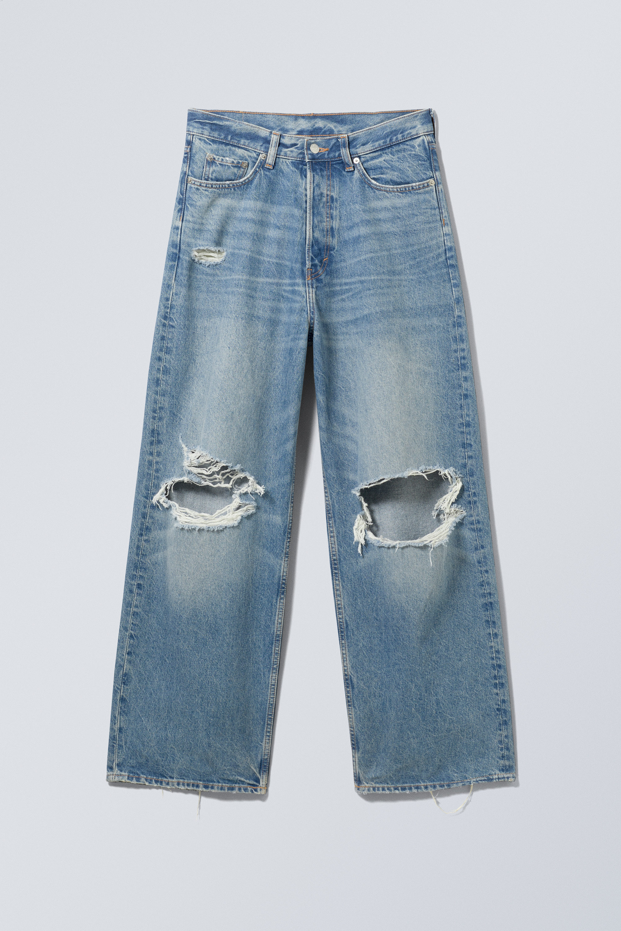 パンツ weekday Astro Baggy 32/34Seventeen Blue astro loose baggy leg jeans - Seventeen Blue - Medium Blue