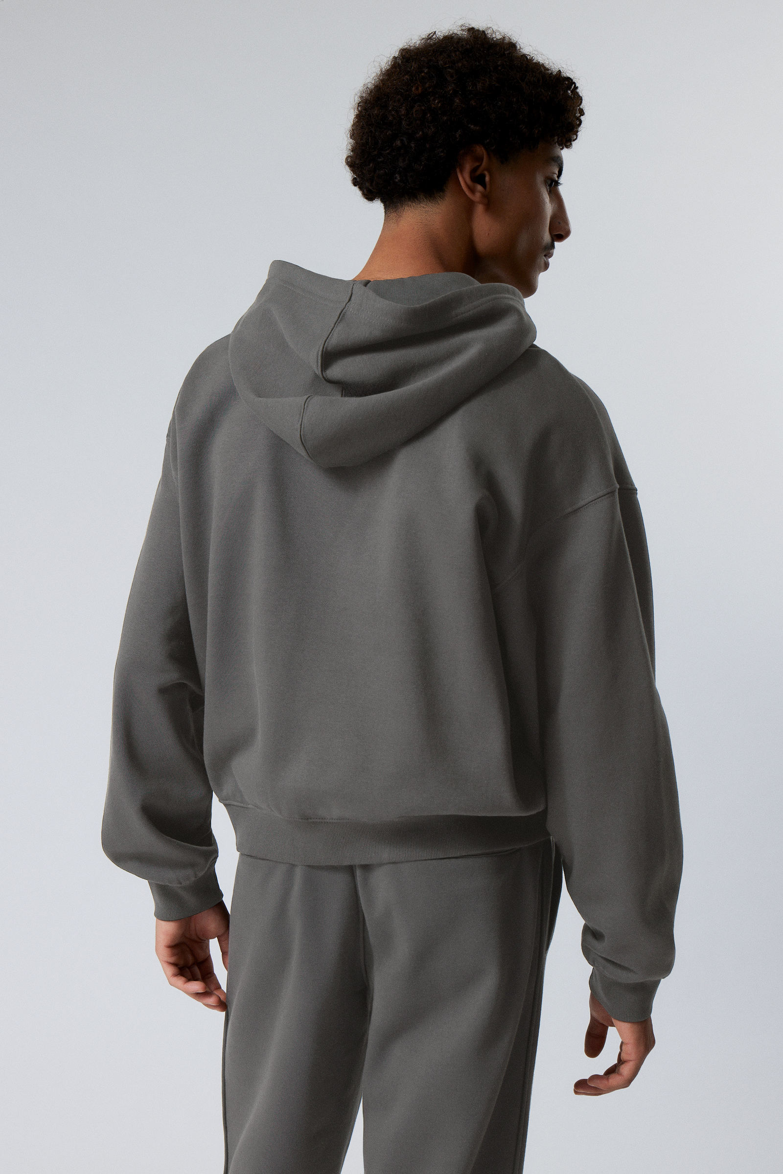 #3A3A3D - Boxy Midweight Zip Hoodie - 2