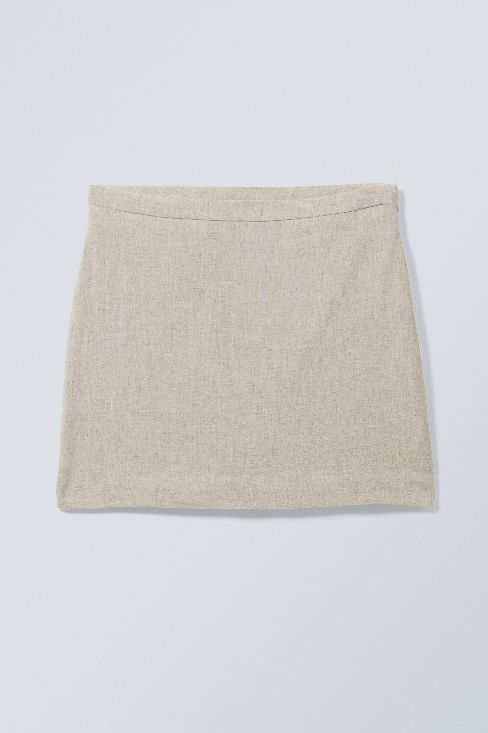 #E9E4DA - Millie Linen Mix Mini Skirt - 1