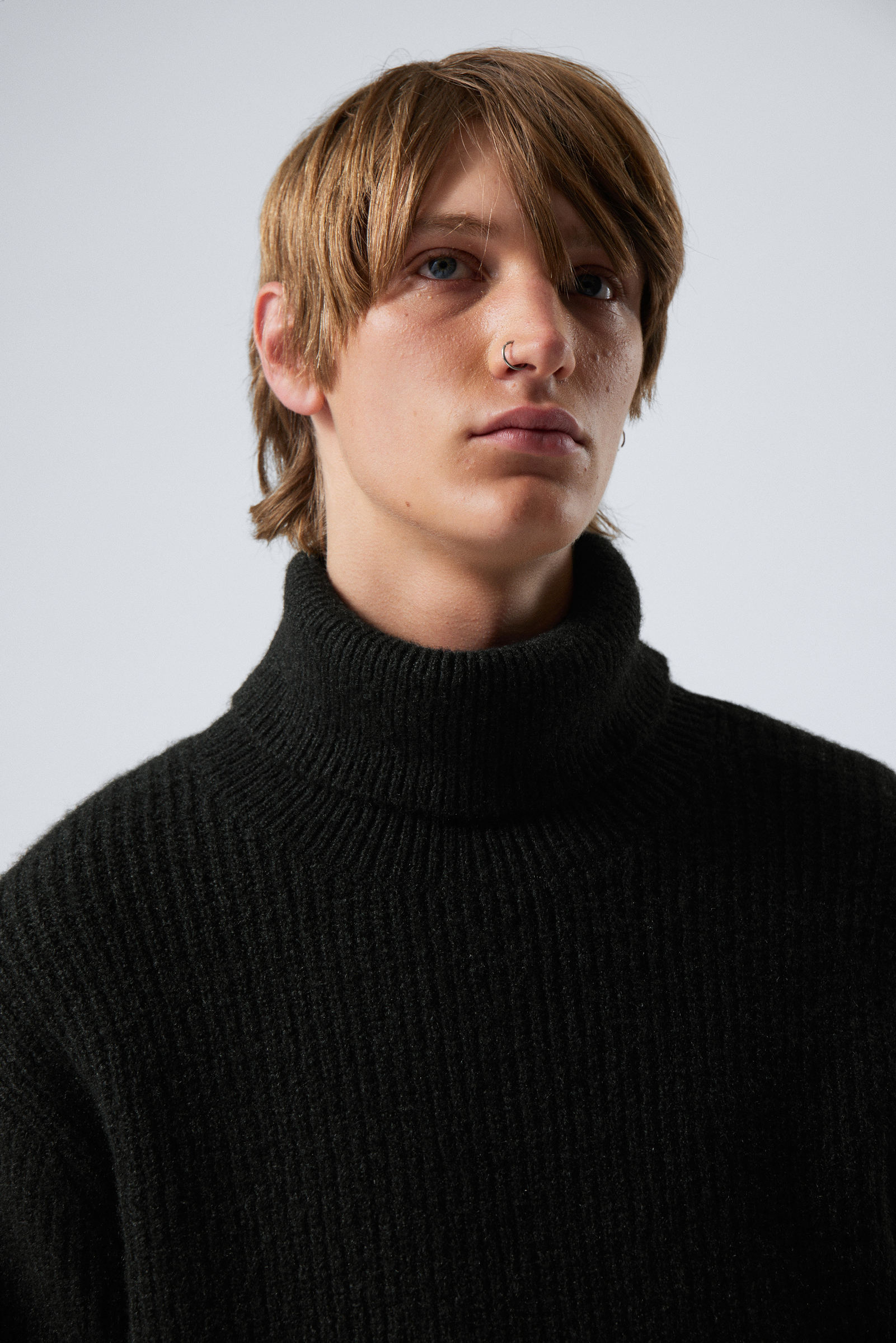 renzo relaxed wool blend turtleneck Black Weekday WW