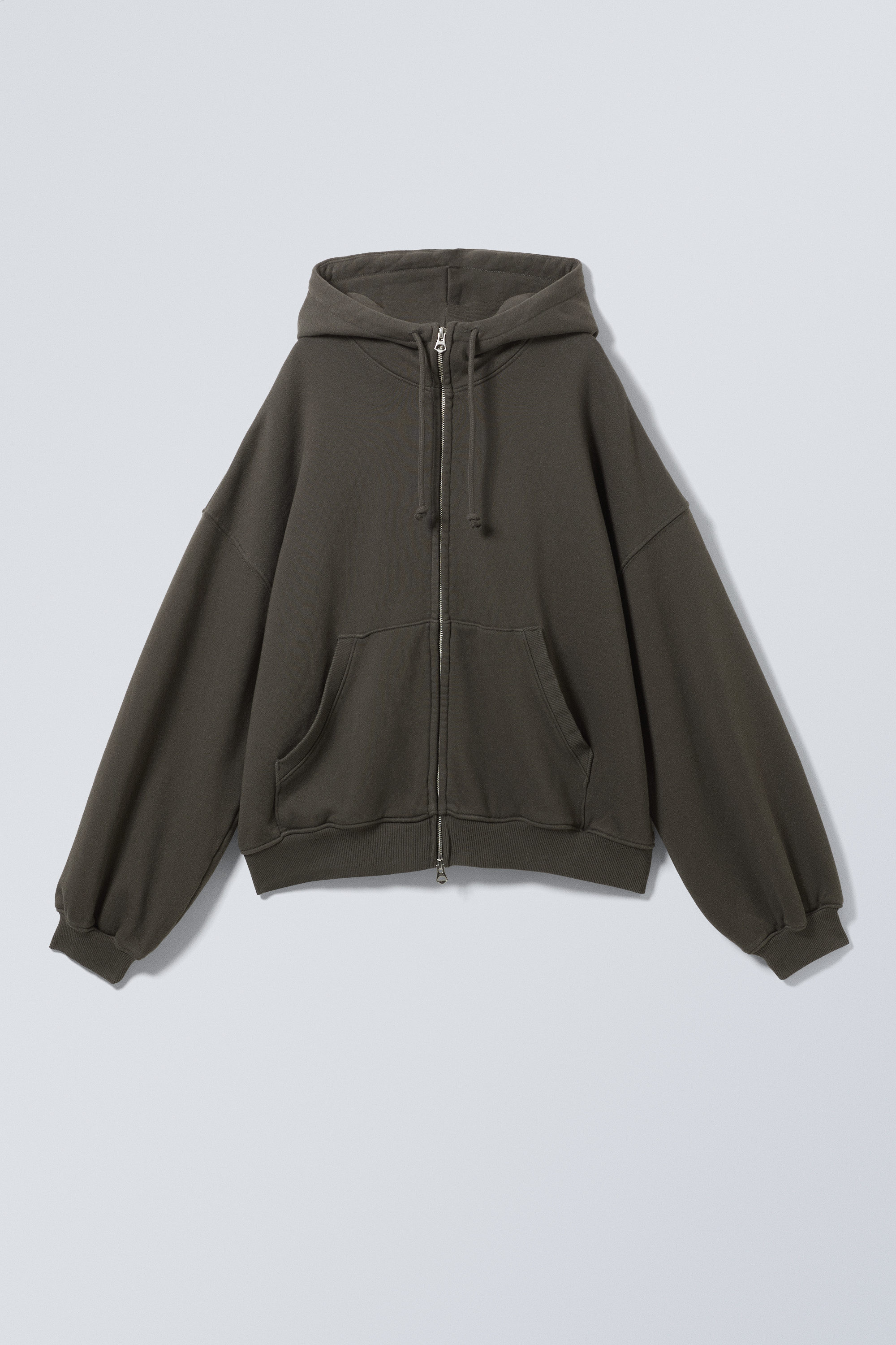 WEEKDAY◆LOOSE FIT BLOCKED ZIP HOODIE［Gray］ loose fit blocked zip hoodie - Grey | Weekday WW