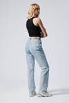 Blau - Rowe Super High Waisted Regular Straight Leg Jeans - 4