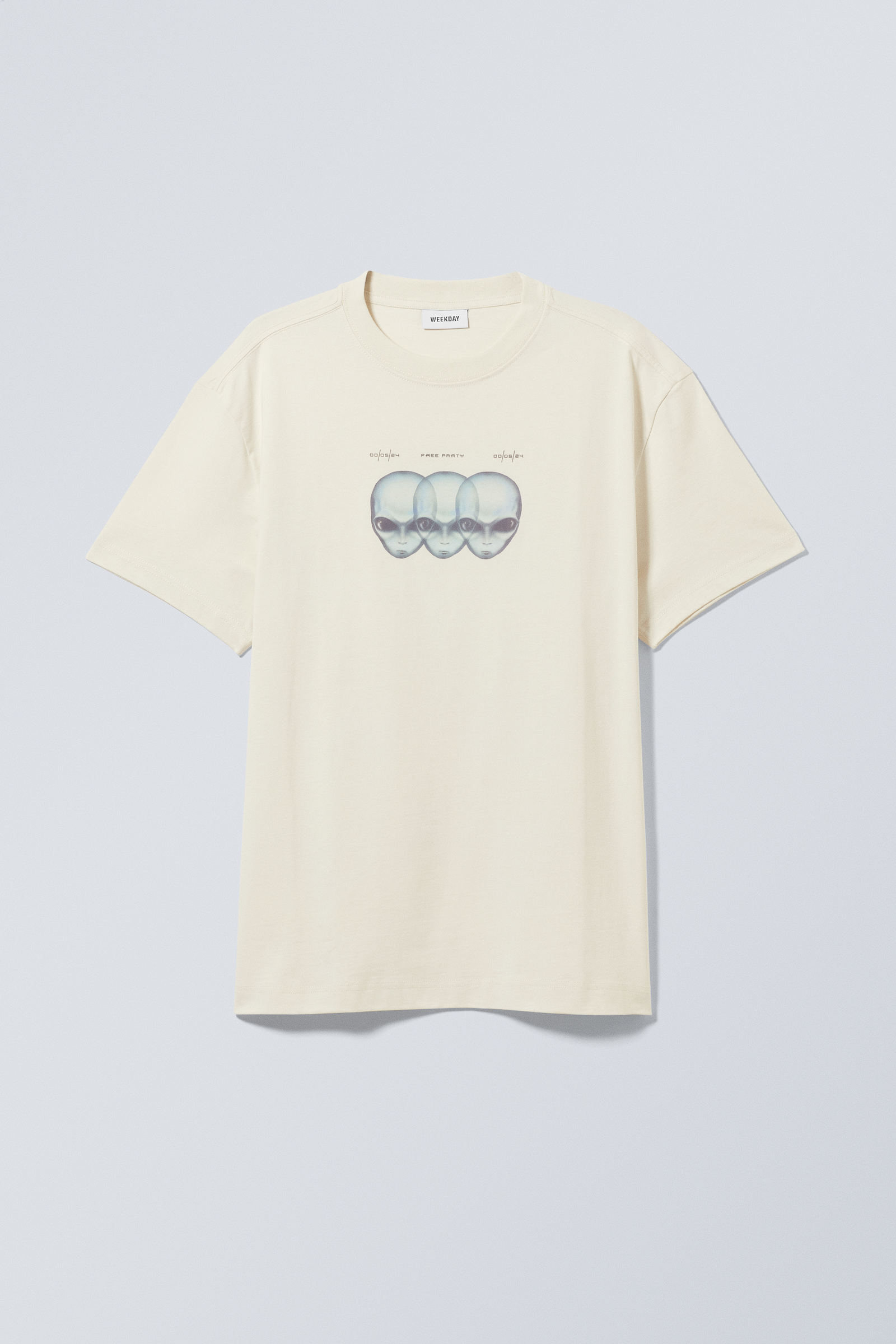 #E8E4D5 - Oversized Graphic Printed Tshirt - 1