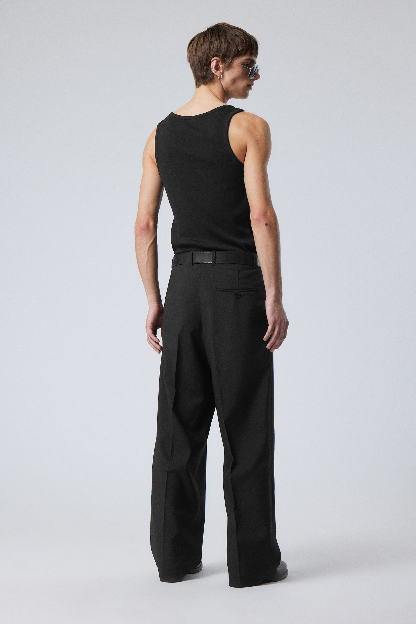 Black - Uno Loose Suit Trousers - 4