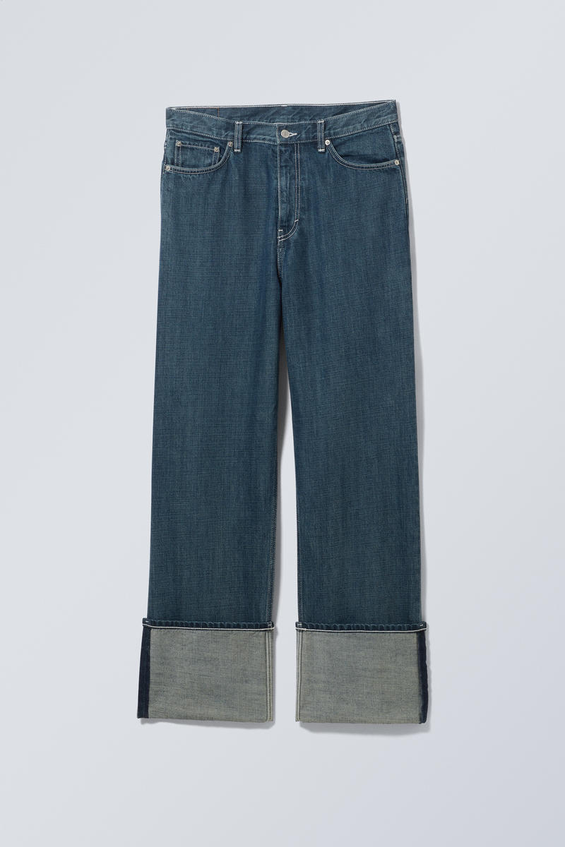 galaxy loose fold-up jeans - Sapphire Blue | Weekday WW