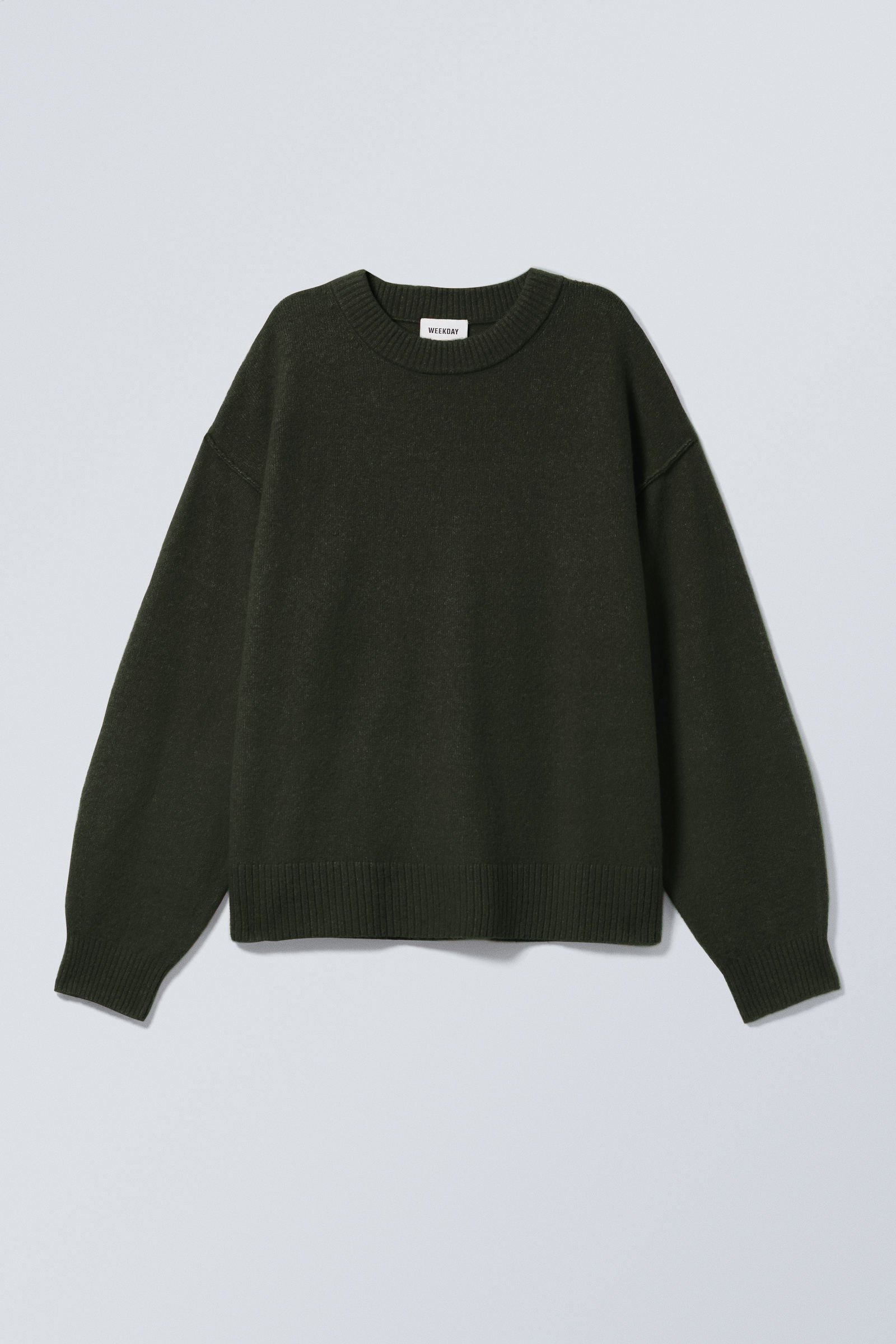 Dark Green - Relaxed Knitted Sweater - 2