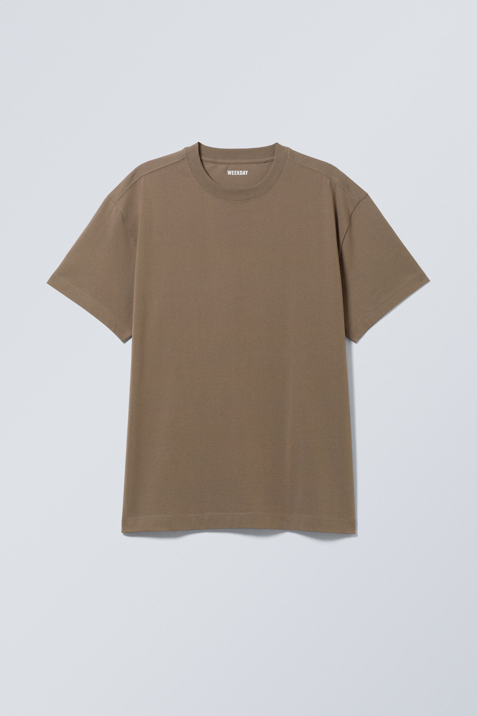 oversized heavyweight t shirt Dark Brown Weekday NO