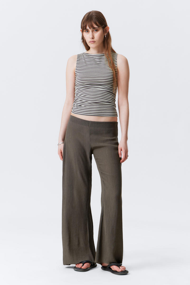 Weekday Crinkled Low-rise Wide-leg Trousers
