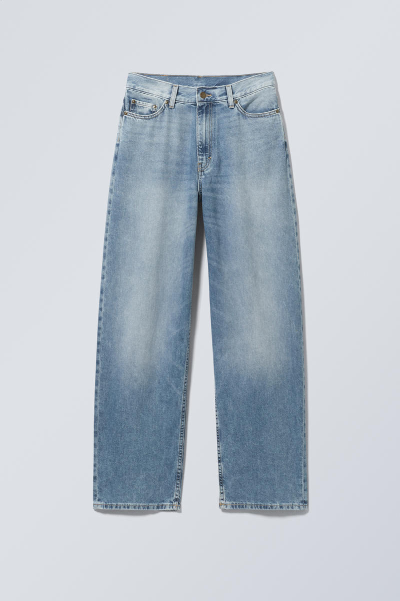 rail mid loose straight jeans - Tide Blue | Weekday GB