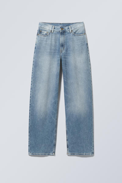 rail mid rise loose wide leg jeans - Tide Blue - Light Blue | Weekday GB