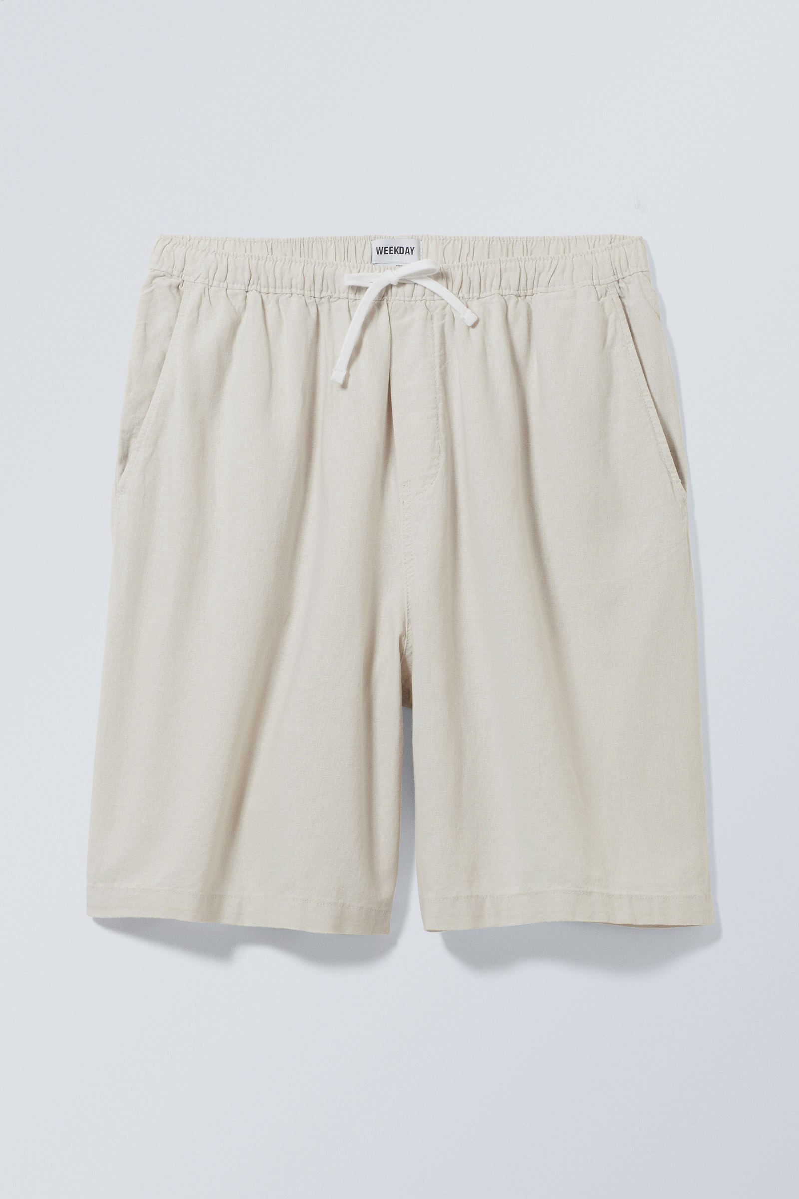 #D3CFC5 - Patrik Loose Linen Shorts - 1
