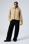 Beige - Yara Oversized Faux Fur Jacket - 0