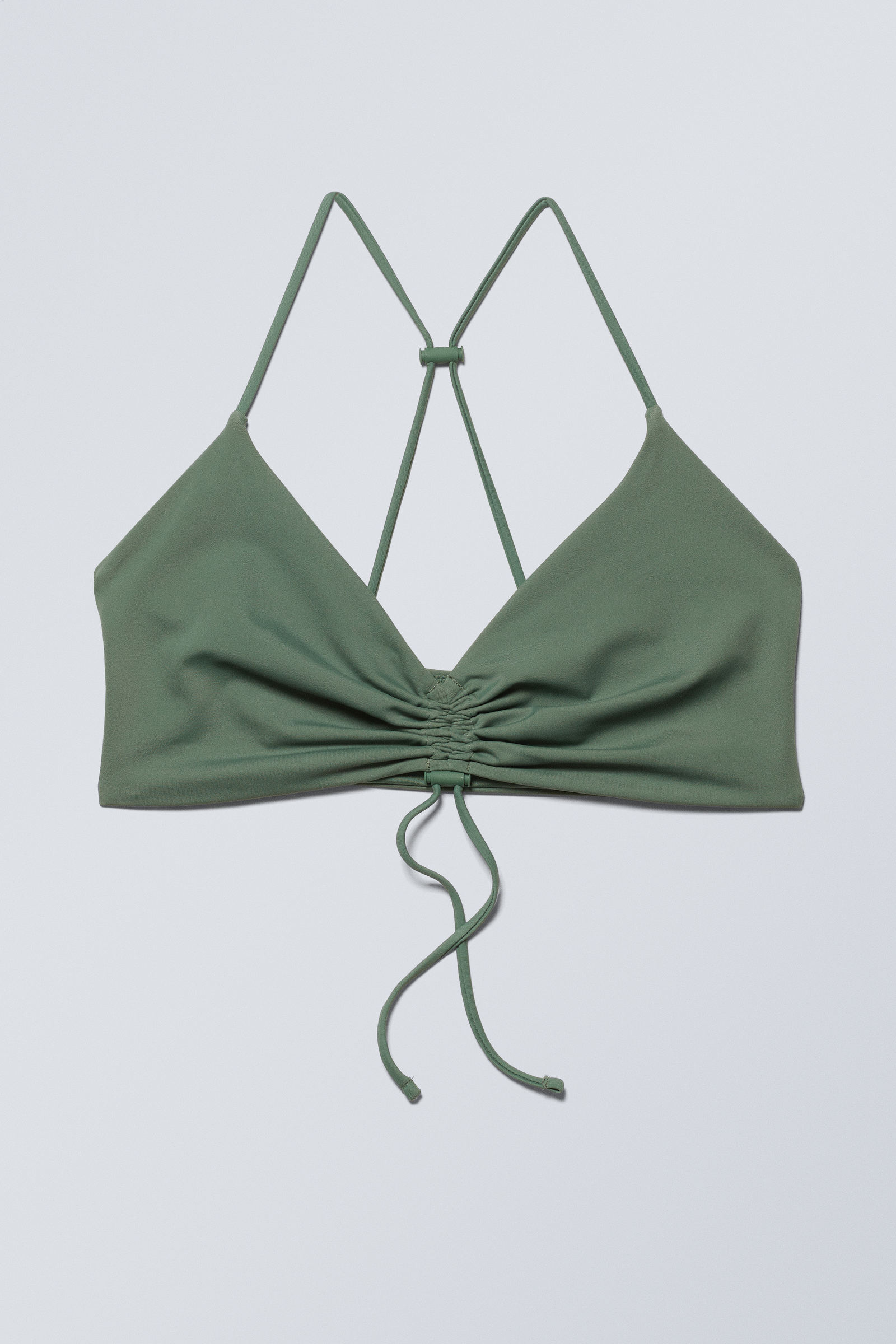 Sage Green - Gathered Bikini Top - 0