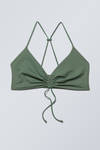 Sage Green - Gathered Bikini Top - 0