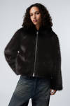 Dark Brown - Yara Oversized Faux Fur Jacket - 0