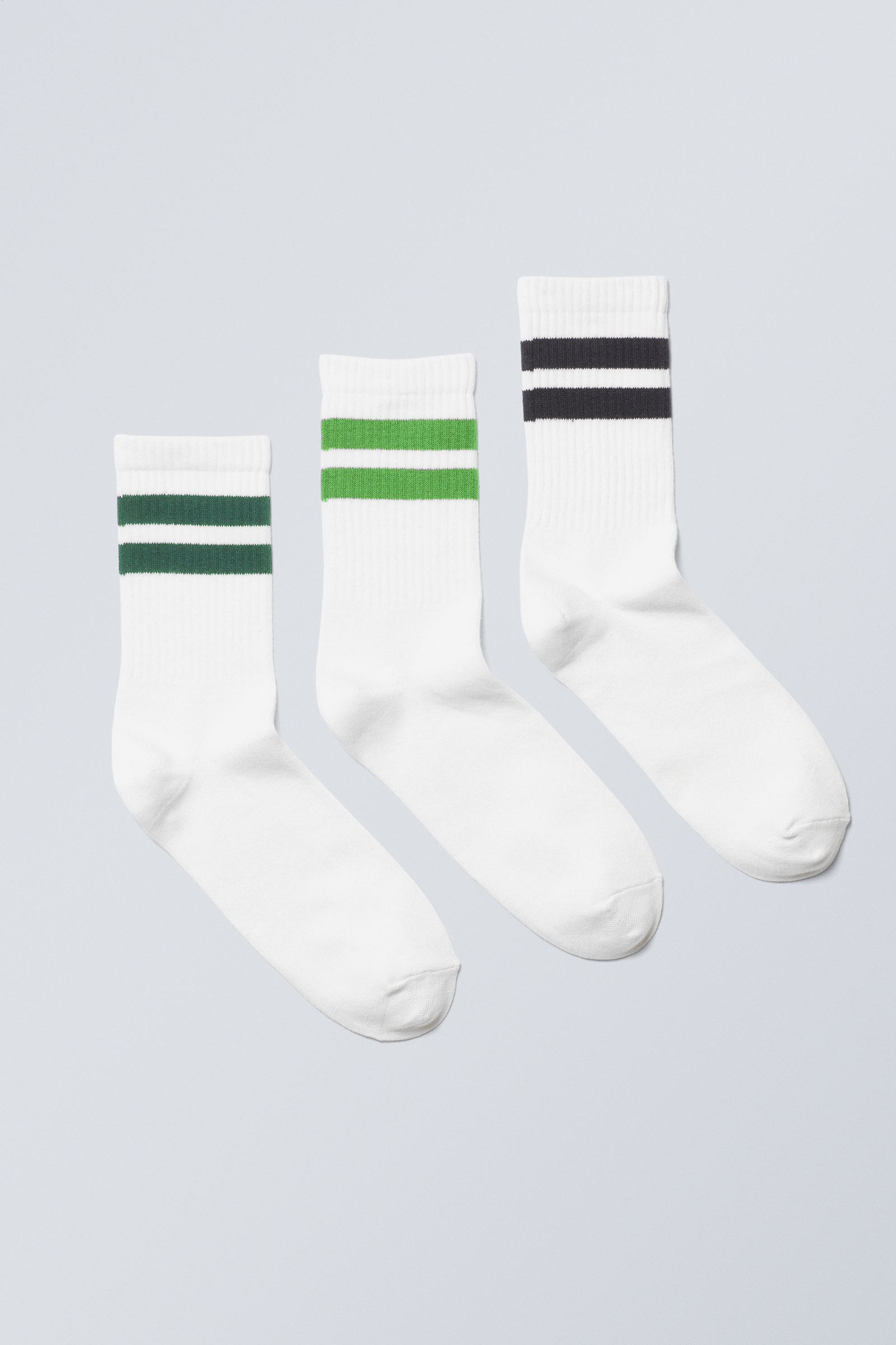 #515B54 - 3-pack Striped Sport Socks