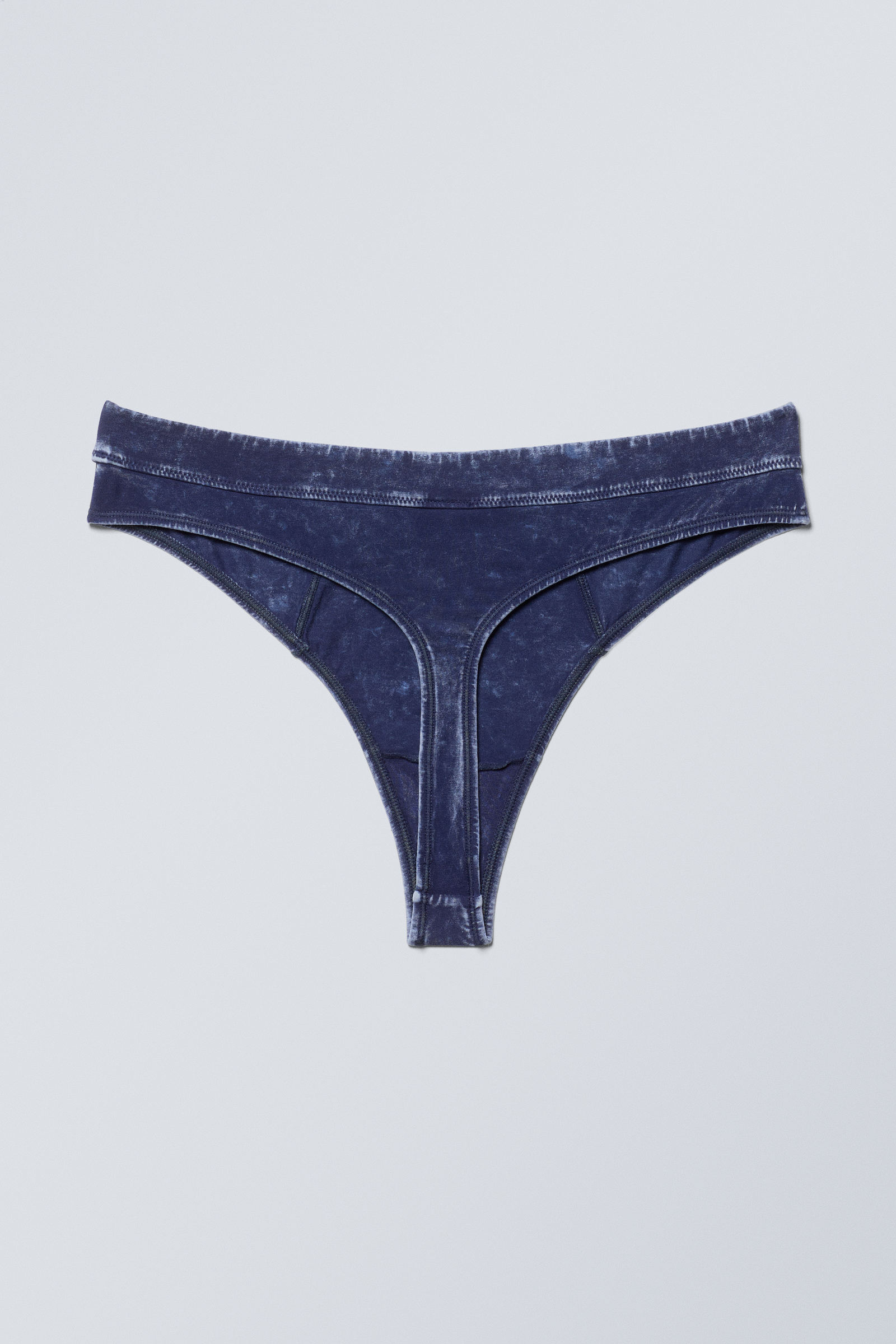 miley washed cotton thong - Bleach Washed Blue