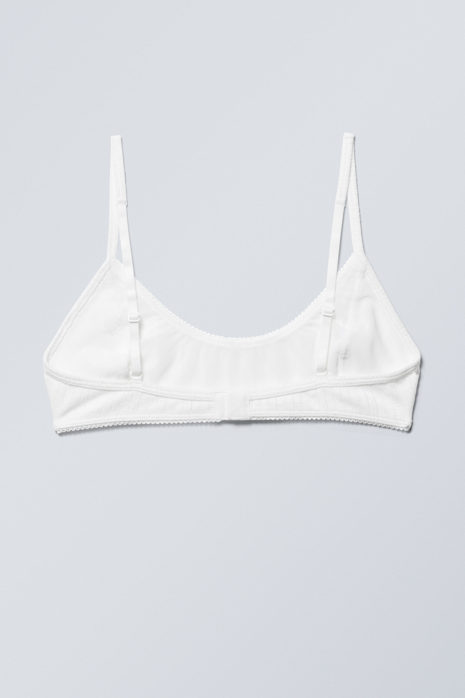 pointelle scooped cotton bra - White | Weekday EU