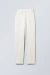 White Hemp - White - Rowe Super High Waisted Regular Straight Leg Jeans - 0