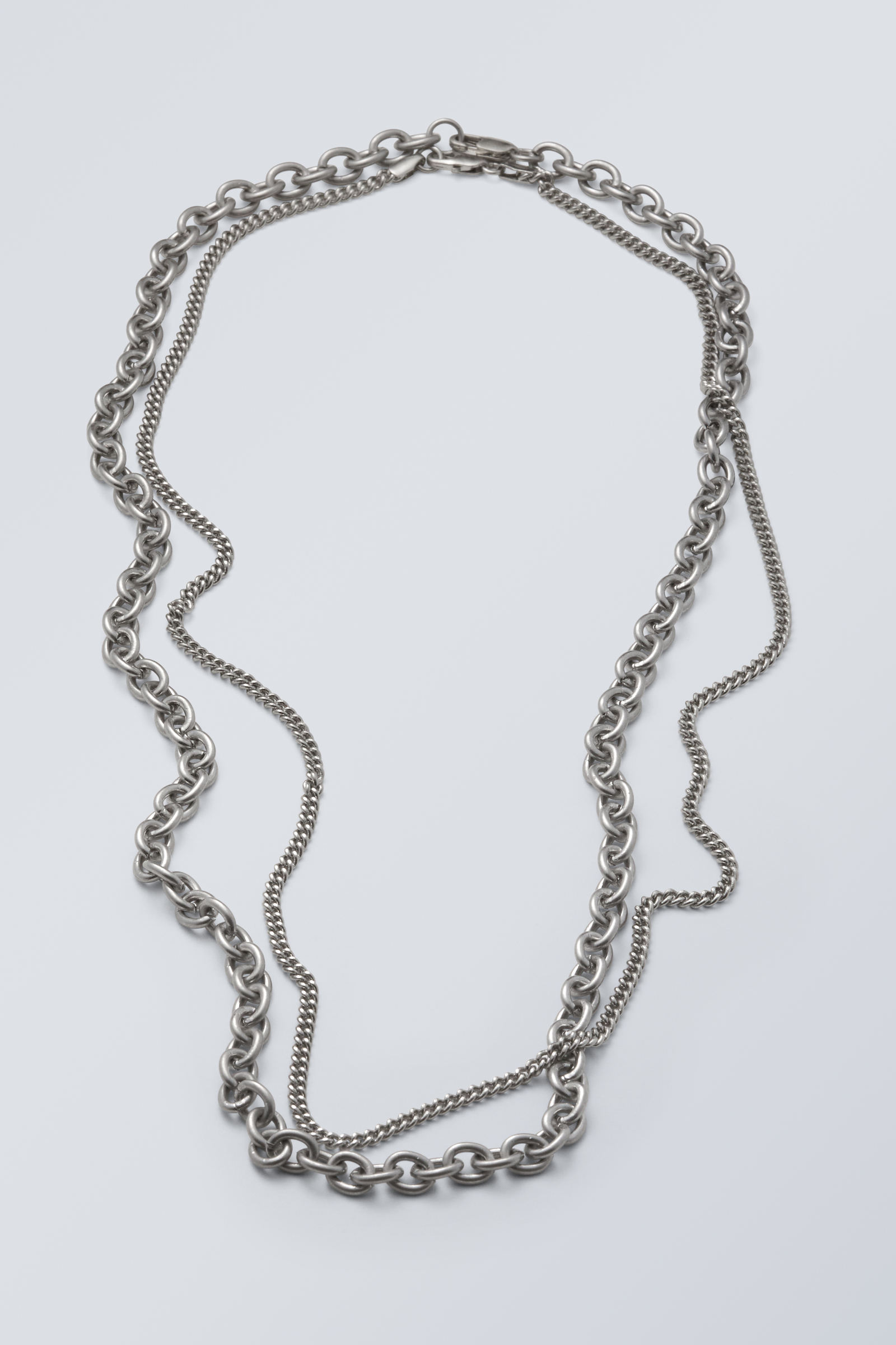 #ABAAAA - Uno Chain Necklace Set