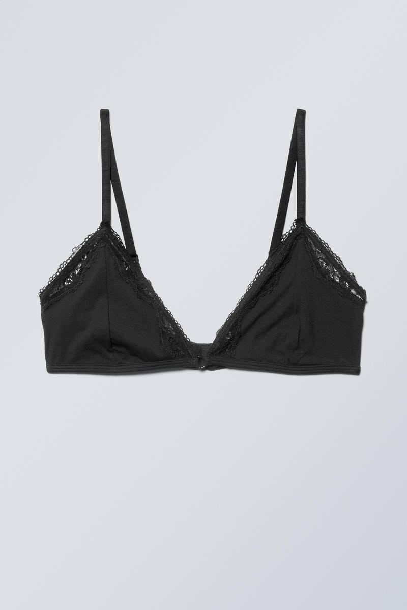 Lace Cotton Trim Bra