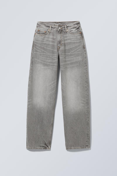 rail mid loose straight jeans - Eleven Grey | Weekday EU