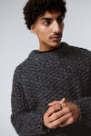 Black - Oversized Wool Blend Sweater - 4