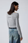 Grey Melange - Lolo Off Shoulder Sweater - 1