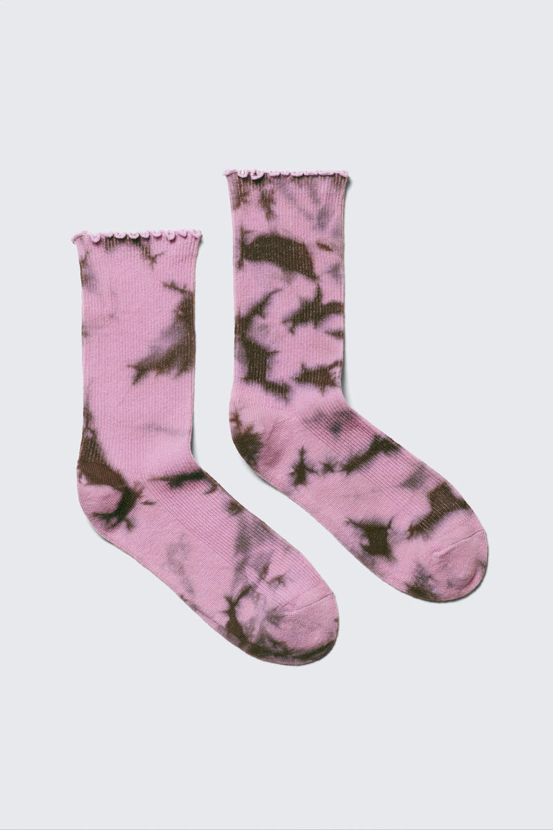 Weekday Tie-dye Frilled Crew Socks