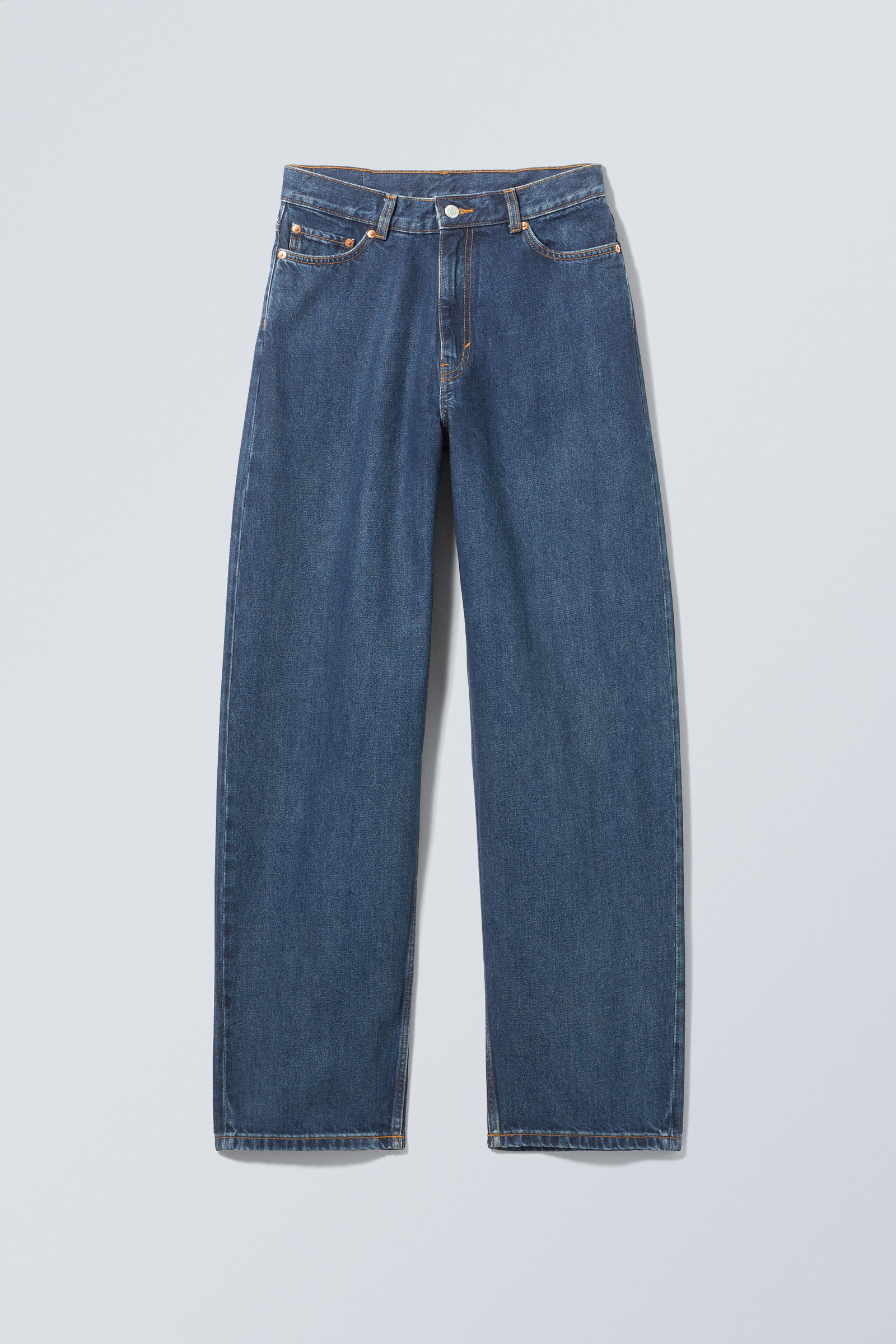 rail mid loose straight jeans - Current Blue | Weekday EU