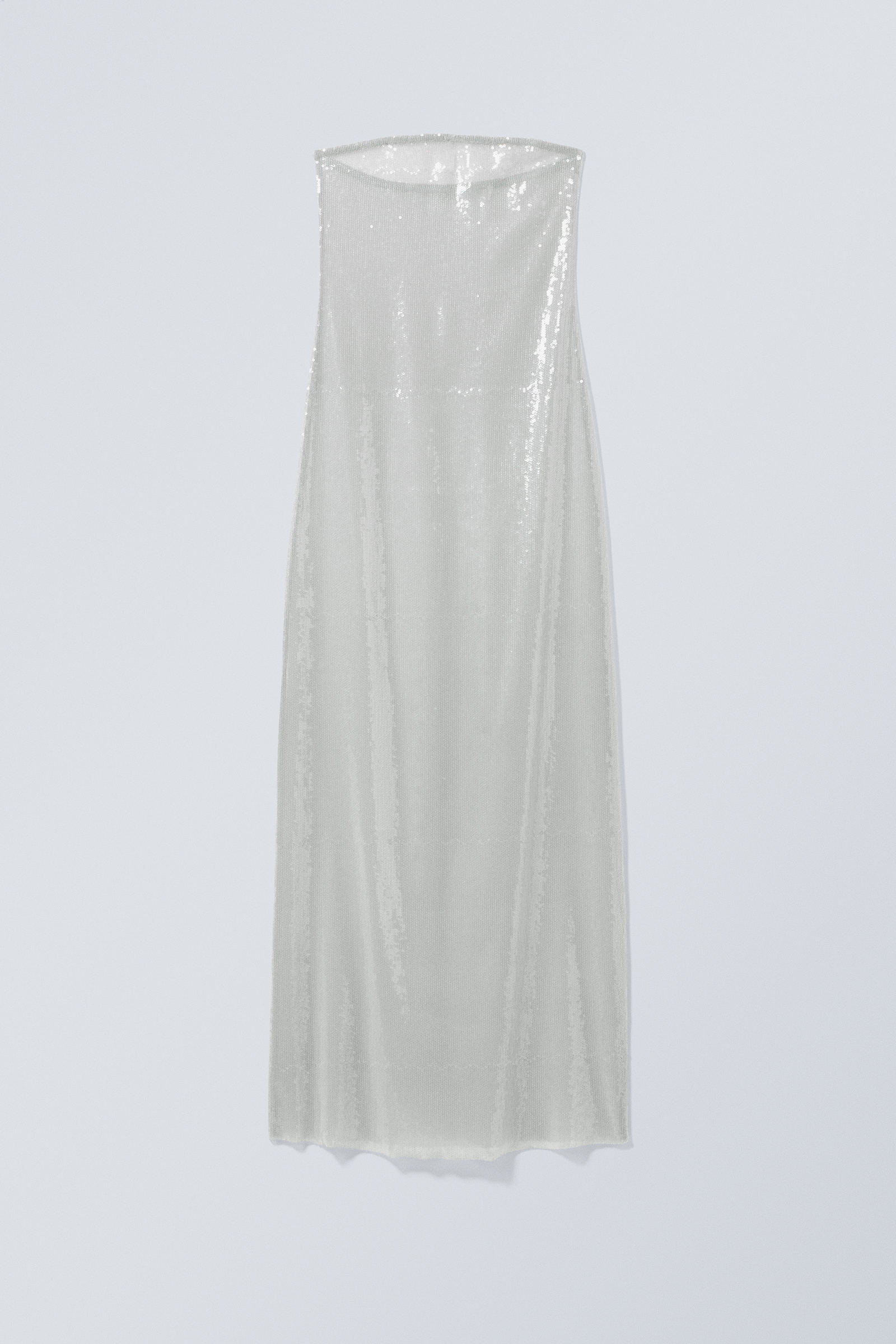 Sequin Bandeau Dress White