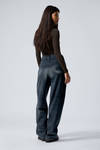 Deep Ocean Blue - Dark Blue - Rail Mid Rise Loose Wide Leg Jeans - 4