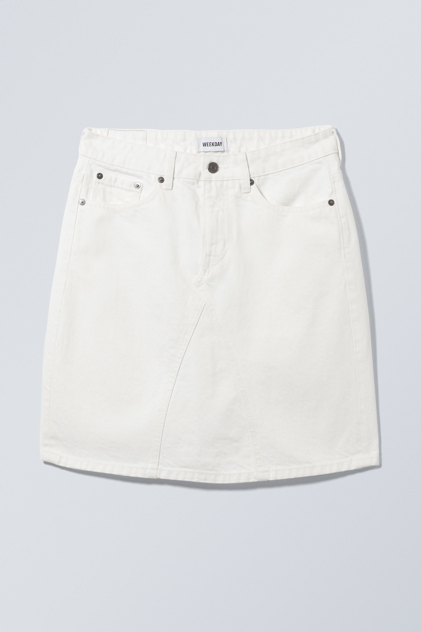 knee length denim skirt Dusty White Weekday EU