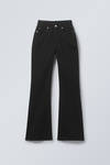 Black Rinse - Black - Glow Curve High Waisted Regular Flared Leg Jeans - 2