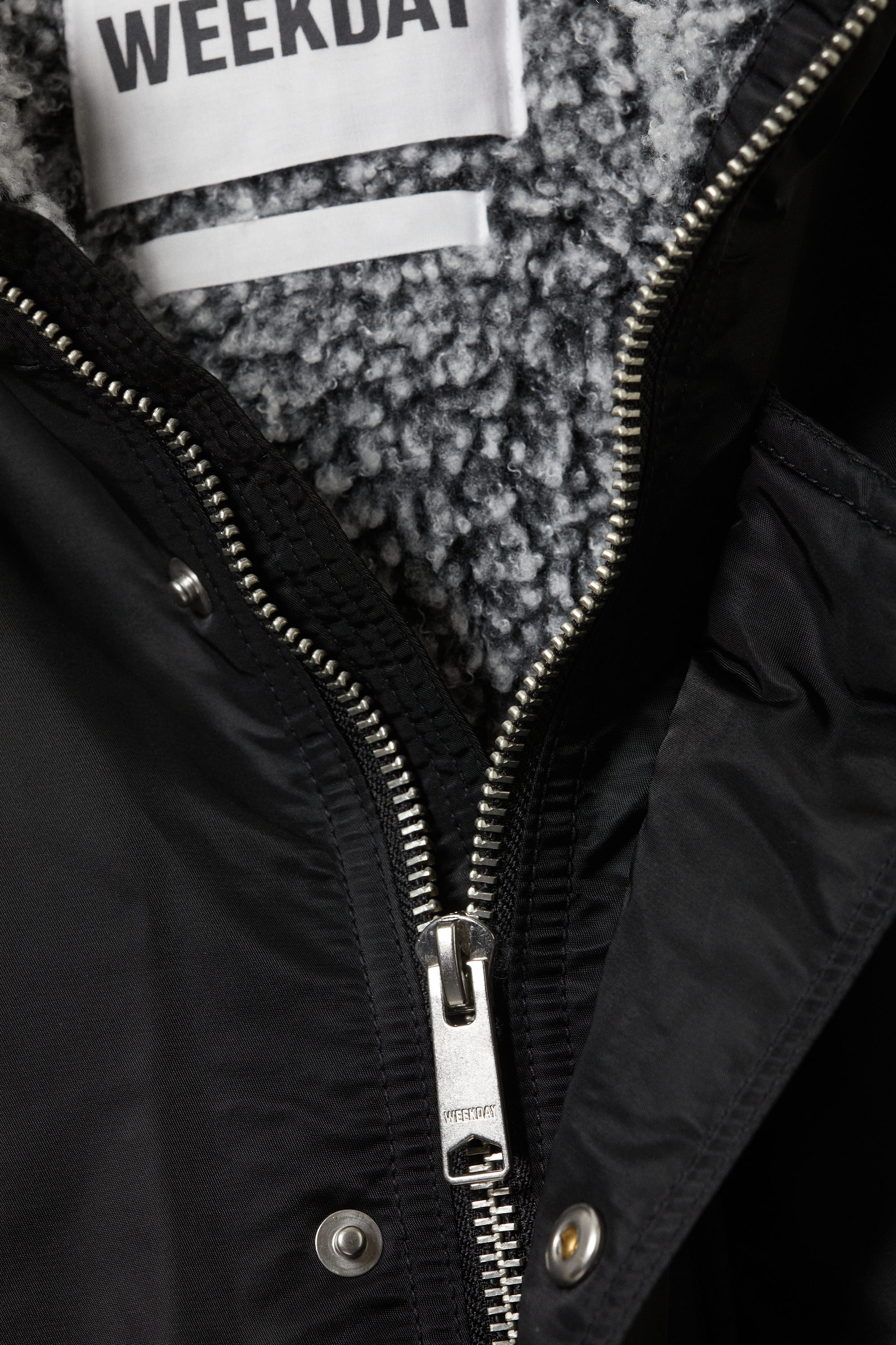nylon padded parka jacket - Black | Weekday WW
