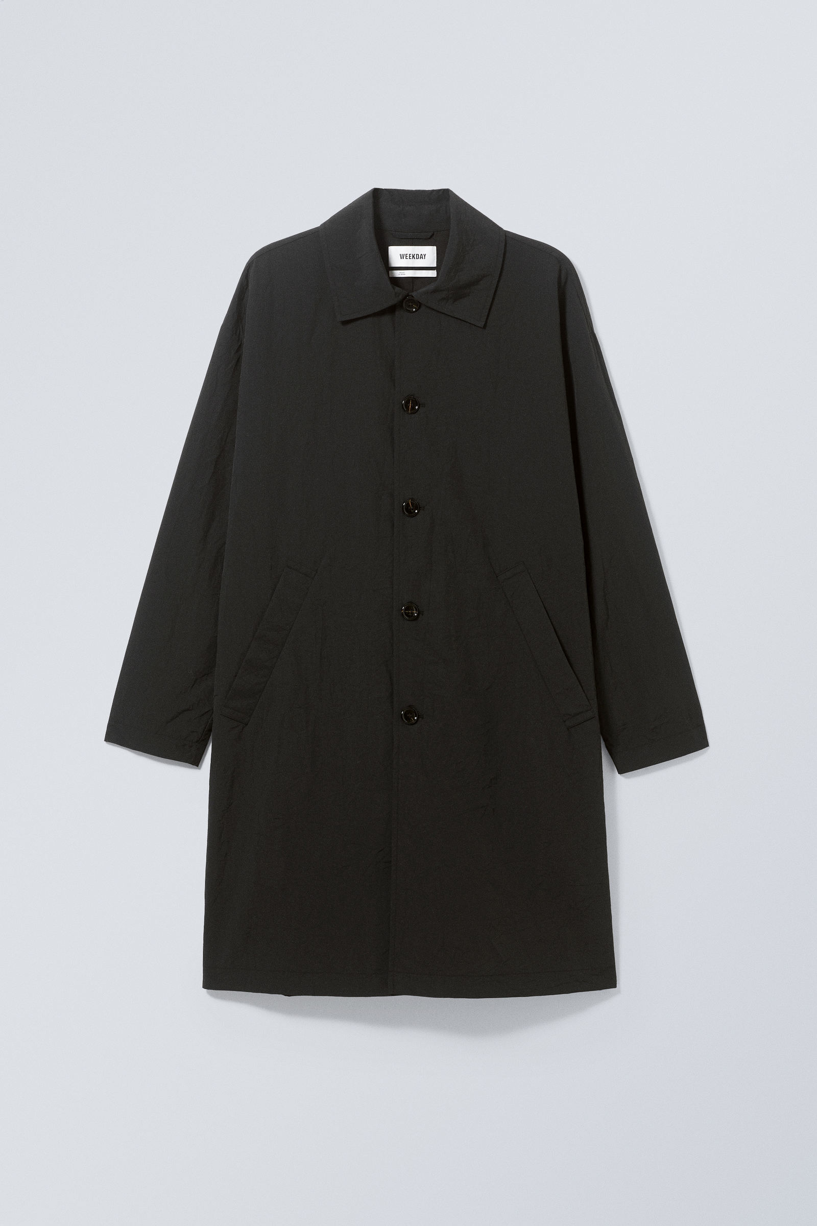 matty oversized nylon coat - Black | Weekday EU