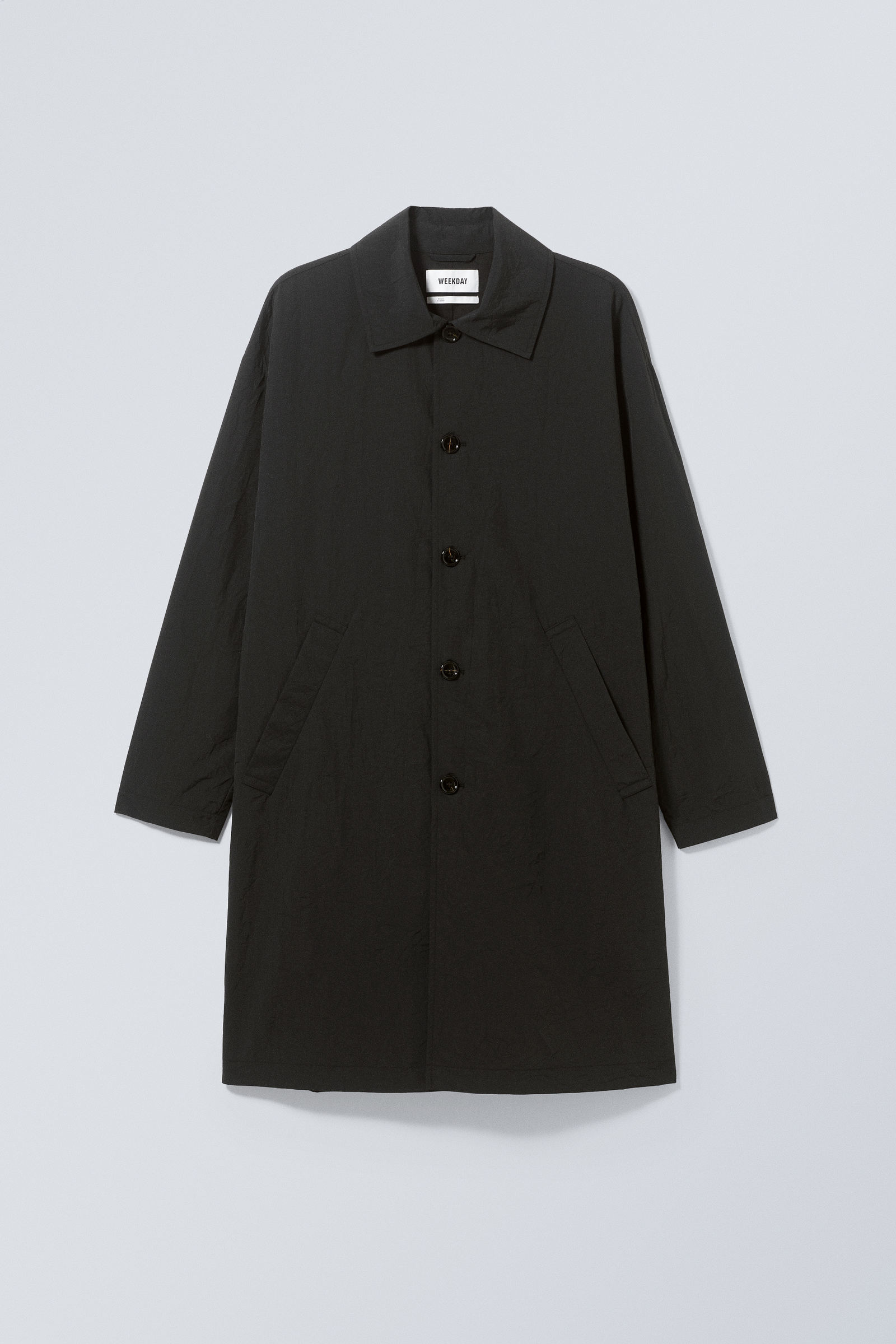 matty oversized nylon coat - Black | Weekday WW