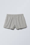 Light Grey Check - Relaxed Boxer Cotton Shorts - 0