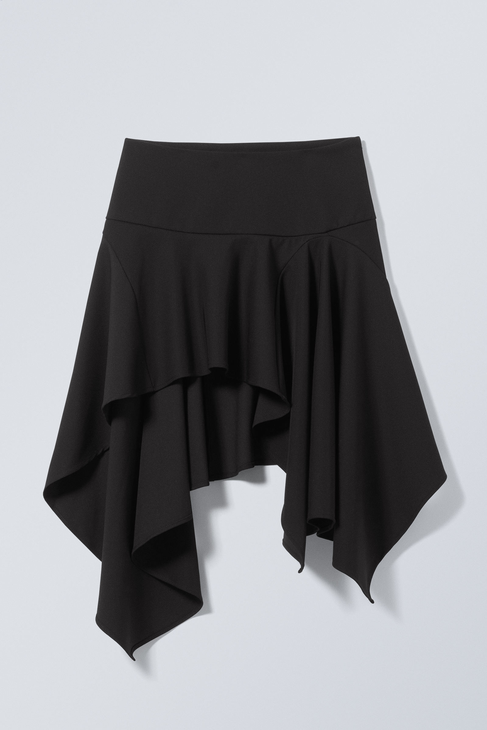 Black - Joy Asymmetric Midi Skirt - 1