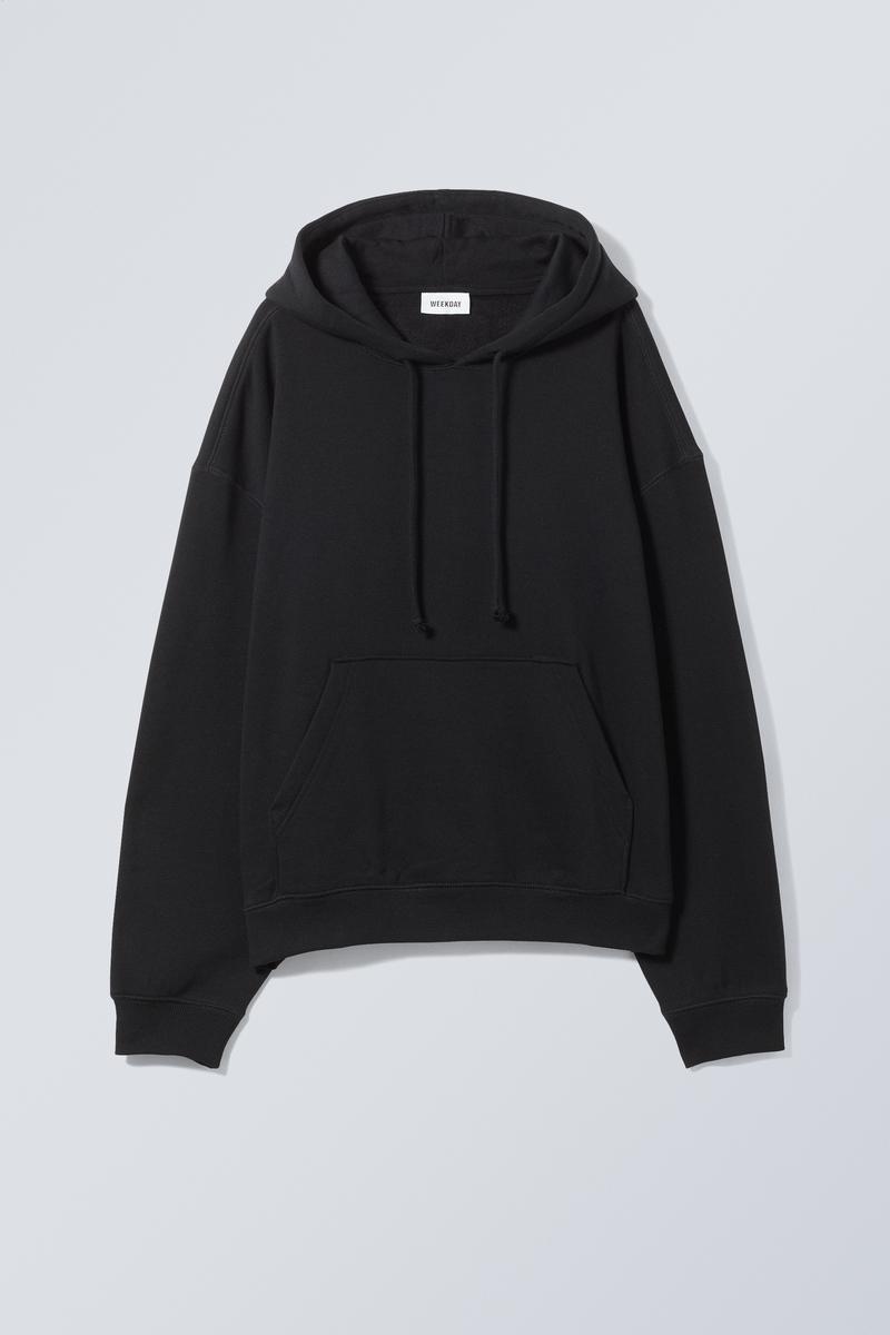 essence standard hoodie - Black Dark | Weekday EU