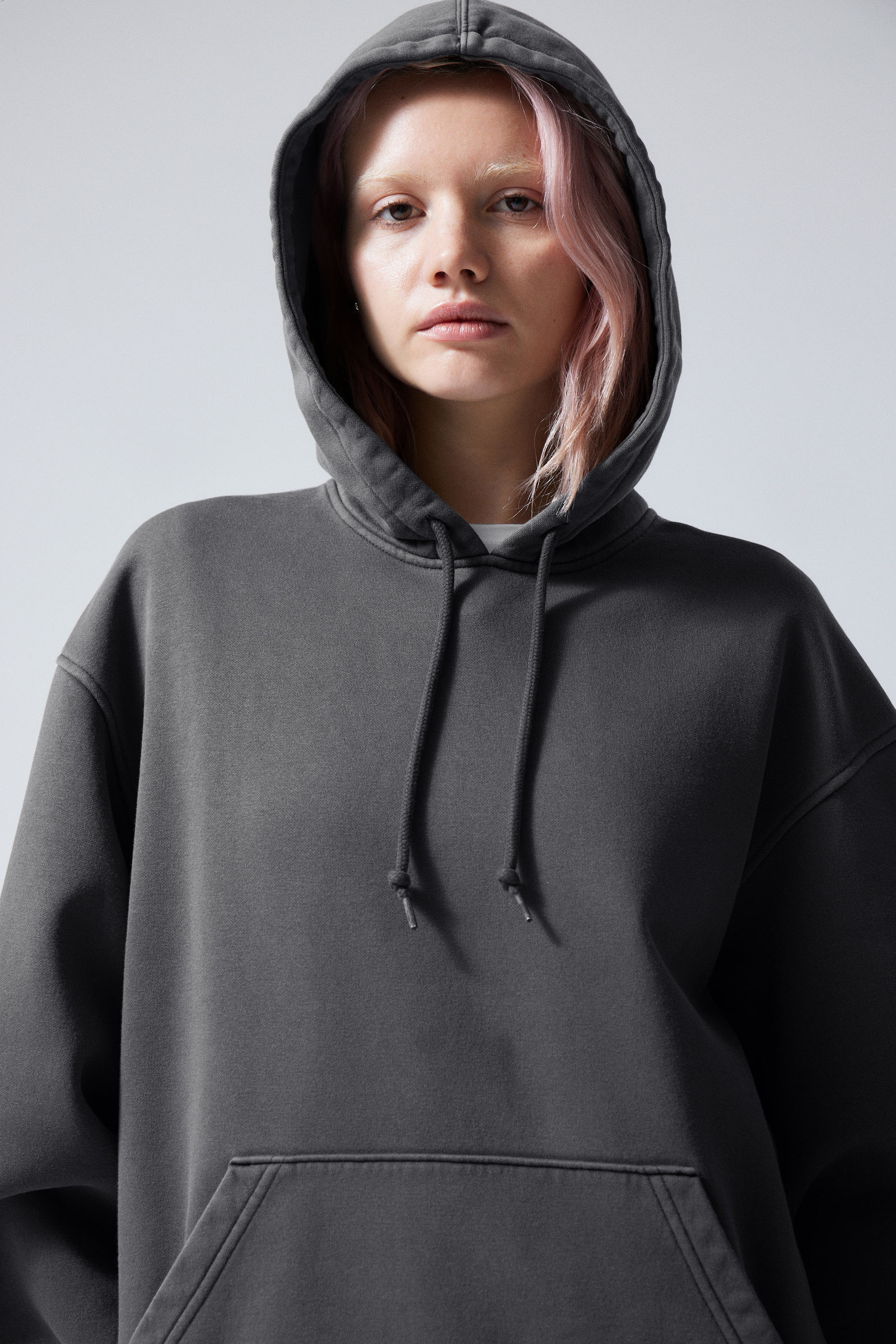 #3A3A3D - Essence Washed Oversized Hoodie - 1