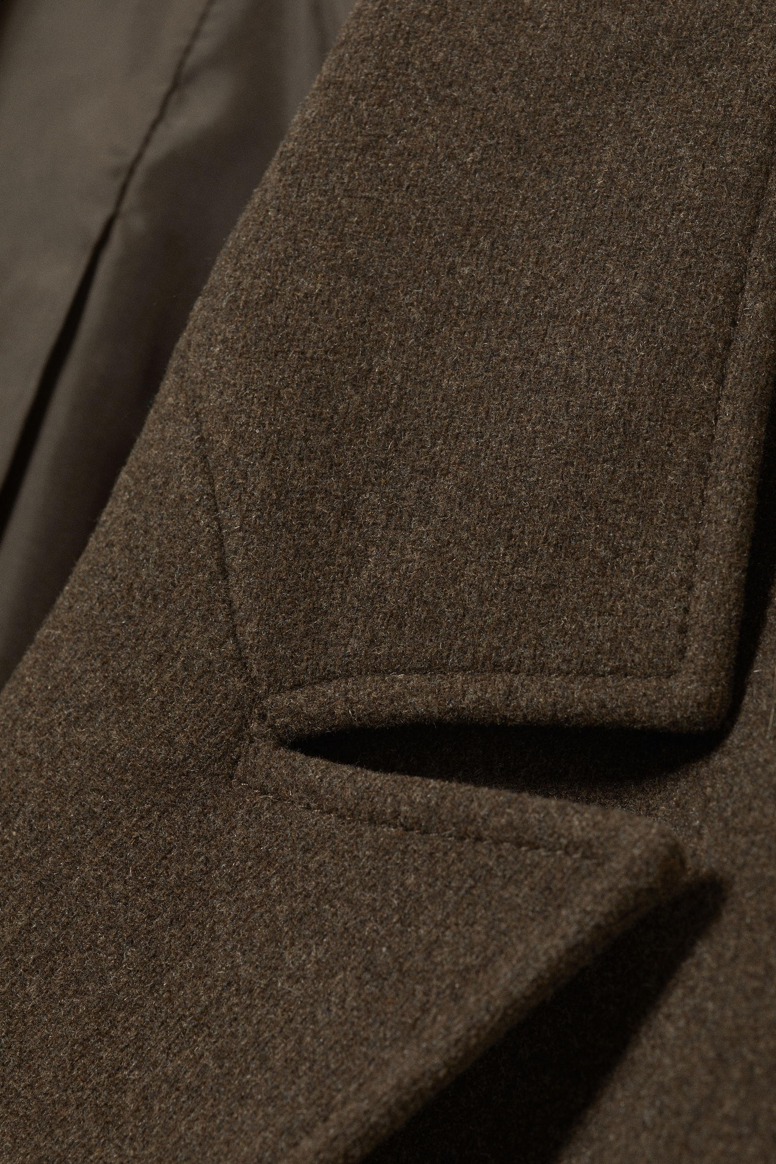 Dark Brown - Single Breasted Wool-blend Coat - 4