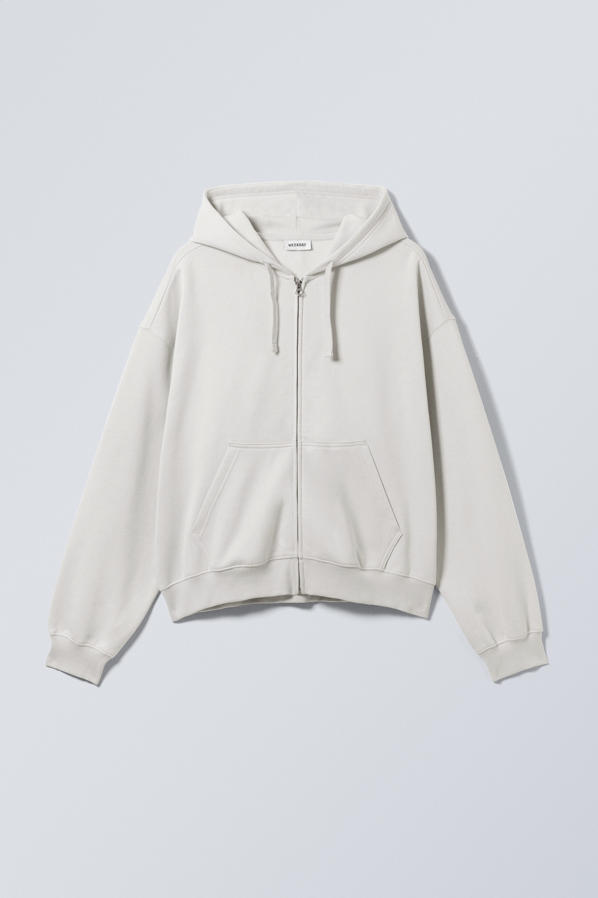 boxy midweight zip hoodie - Light Dusty Grey | Weekday WW