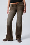 Topaz - Dark Brown - Nova Low Rise Slim Bootcut Leg Jeans - 1