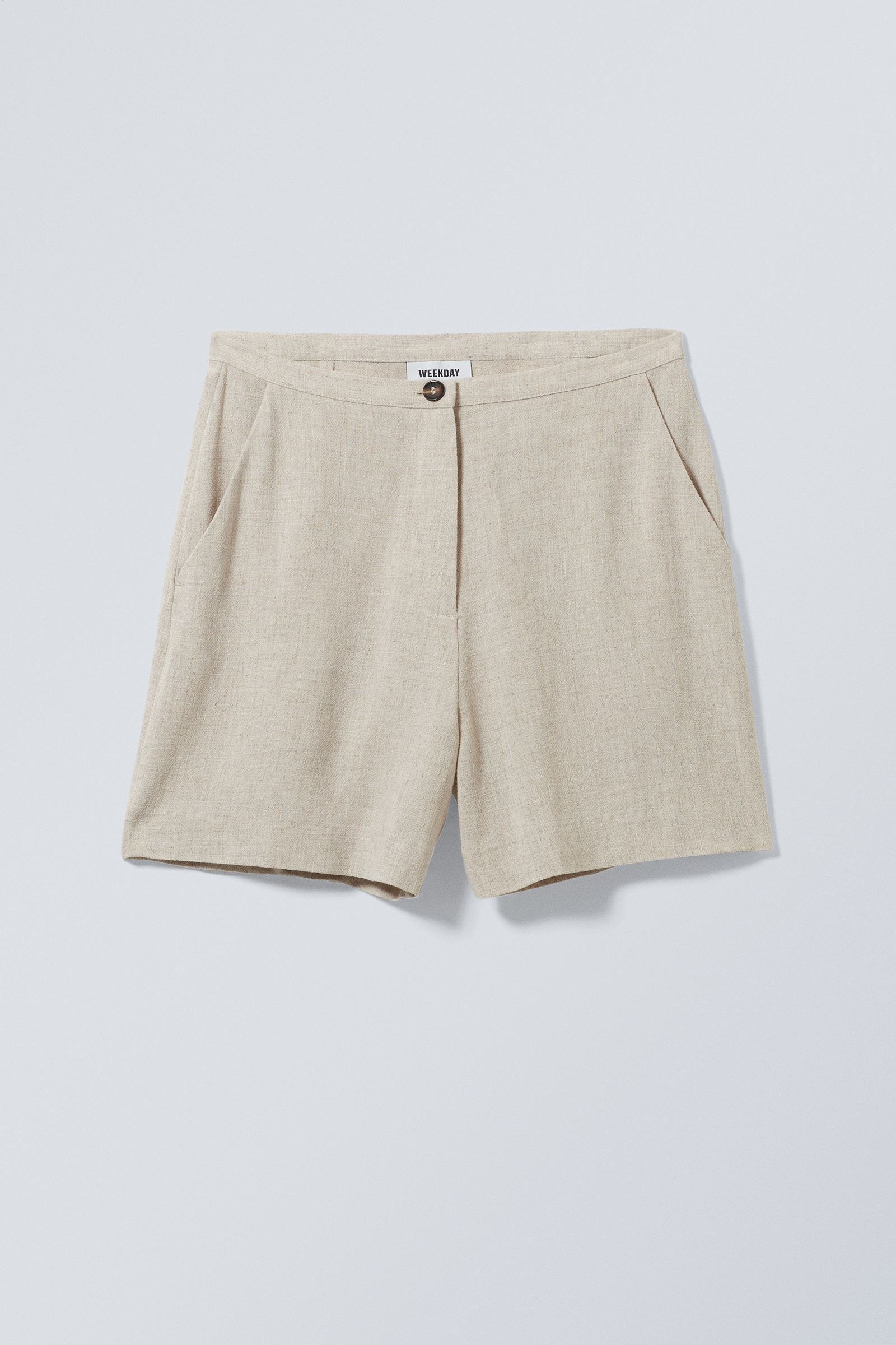 #E9E4DA - Kit Linen Mix Shorts - 1